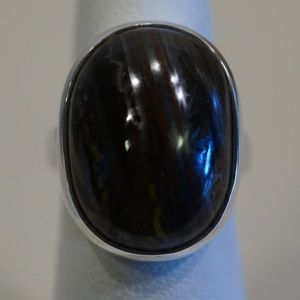 Sterling Silver (.925) Genuine Tiger Iron Ring